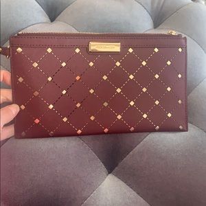 Michael Kors maroon wristlet